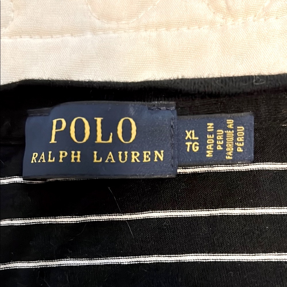 Polo by Ralph Lauren Black and White Fitted Short Sleeve Tee - Picture 7 of 7